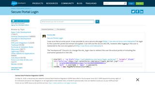 
Secure Portal Login - Salesforce Developer Community
