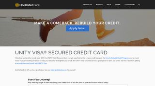 
Secured Visa Credit Card | UNITY Visa - OneUnited Bank  
