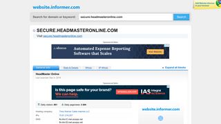 
                            7. secure.headmasteronline.com at WI. HeadMaster Online - Secure Headmasteronline Com Login