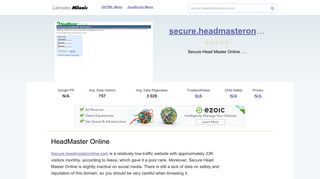
                            2. Secure.headmasteronline.com website. HeadMaster Online. - Secure Headmasteronline Com Login