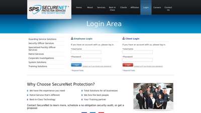 SecureNet  Login Area