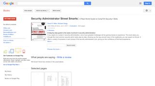 
                            4. Security Administrator Street Smarts: A Real World Guide to ... - Lads Only Login