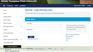 
                            9. Security > Login (existing user) > Education Abroad - MTSU ... - Mtsu D2l Portal