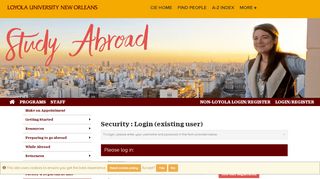 
                            9. Security > Login (existing user) > Study Abroad at Loyola ... - Loyno Lora Portal