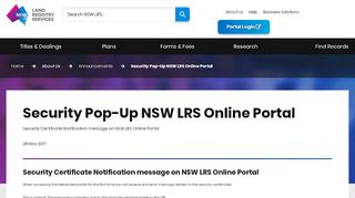 
                            3. Security Pop-Up NSW LRS Online Portal - NSW Land Registry Services - Nsw Lrs Online Portal