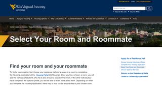 
                            3. Select Your Room - WVU Housing - West Virginia University - Wvu Housing Portal