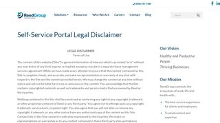 
Self-Service Portal Legal Disclaimer | ReedGroup
