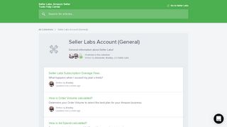 
                            4. Seller Labs Account (General) | Seller Labs: Amazon Seller ... - Seller Labs Portal