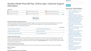 
                            9. Sendero Health Plans Bill Pay, Online Login, Customer ... - Sendero Portal