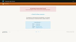 
                            4. Sentral - Module Licence Not Found - eLearning - eLearning - Swansea High School Student Portal