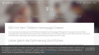 
                            7. SEO mit dem Telekom Homepage Creator - rankingCoach - Telekom Homepage Creator Portal