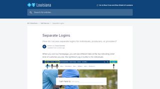 
                            5. Separate Logins | BCBSLA Help Center - Ilinkblue Portal