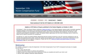 
                            2. September 11th Victim Compensation Fund: Home - Vcf Portal