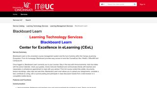 
                            8. Service - Blackboard Learn - TeamDynamix - Uc Blackboard Sign In