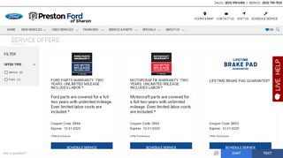 
                            8. Service & Parts Specials - Preston Ford of Sharon is a Sharon ... - Service2 Ford Login