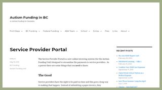 
                            4. Service Provider Portal – Autism Funding in BC - Autism Funding Unit Service Provider Portal