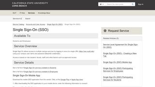 
Service - Single Sign-On (SSO) - TeamDynamix  
