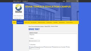 
Service Ticket - River Terrace Education Campus  
