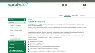 
                            4. Services for Patients & Caregivers | AcariaHealth - Acaria Health Patient Portal