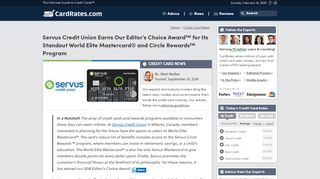 
                            8. Servus Credit Union Earns Our Editor's Choice Award™ for Its ... - Servus Credit Union Mastercard Portal