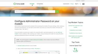 
                            8. Set the Admin Password on your modem | CenturyLink ... - 1.0 0.0 2 Login