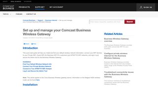 Set up and manage your Comcast Business Wireless Gateway ...