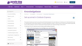 
Set up email in Outlook Express - Knowledgebase - Purple Dog  
