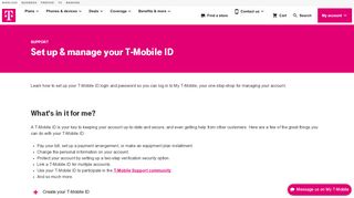 
                            8. Set up & manage your T-Mobile ID | T-MOBILE SUPPORT - My Iot Portal