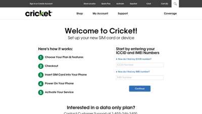 Set Up Your New SIM Card Or Device - cricketwireless.com