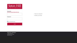 Seton Hill University Unified Authentication Service - Seton Hill Griffins Lair Portal