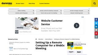 
                            8. Setting Up a Remote Computer for a WebEx Meeting - dummies - Webex Remote Access Portal