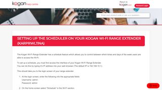 Setting up the scheduler on your Kogan Wi-Fi Range Extender ... - Kogan Wifi Repeater Portal