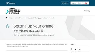 
Setting up your online services account | Companies Office  
