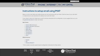 
                            5. Setup IMAP Email in Android, iOS, Windows Mobile ... - CimTel! - Cimtel Net Email Portal