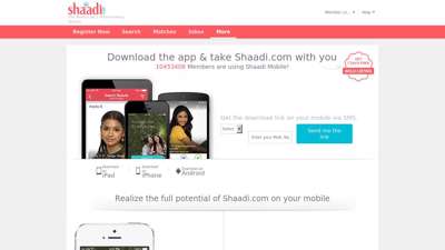 
                            3. Shaadi.com Award Winning Mobile Apps