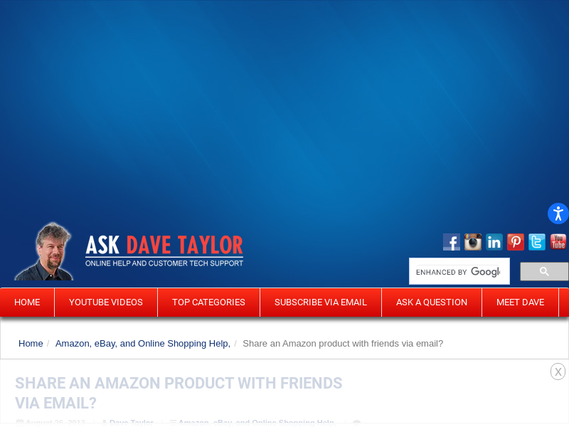 
                            3. Share an Amazon product with friends via email? - Ask Dave ...
