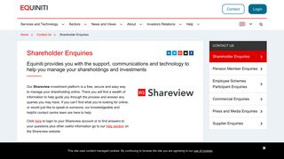 
                            2. Shareholder Enquiries - Equiniti - Shareview Portfolio Portal