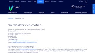
Shareholder Info | Vector Limited  
