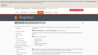 
                            2. Shareholder information - Registrars - BAE Systems - Bae Shares Portal