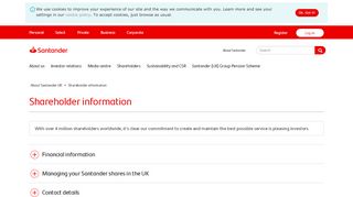 
                            3. Shareholder information | Santander UK - Santander Share Account Portal