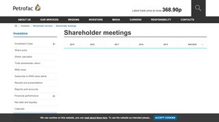 
                            5. Shareholder meetings | Shareolder services | Investors | Petrofac - Petrofac Shares Portal