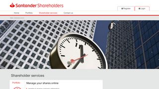 
                            6. Shareholder Services - Equiniti Shareview - Santander Share Account Portal