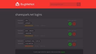 
sharespark.net passwords - BugMeNot
