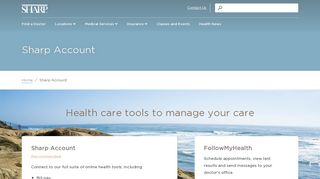 
                            3. Sharp Account - Sharp HealthCare - San Diego - Follow My Health Sharp Rees Stealy Portal