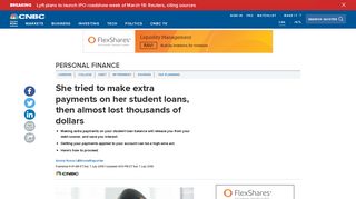 
She tried to make extra payments on her student loans, then ...  

