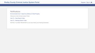 
                            1. Shelby County Criminal Justice System Portal - Shelby County Criminal Justice Portal