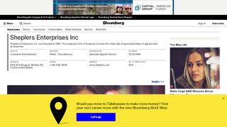 
                            8. Sheplers Enterprises Inc: Company Profile - Bloomberg - Sheplers Portal