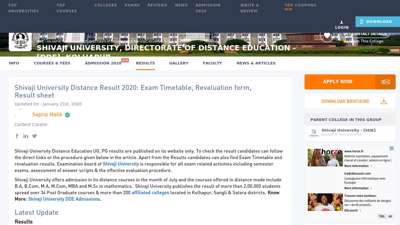 
                            5. Shivaji University Distance Education Results 2020: Exam ...