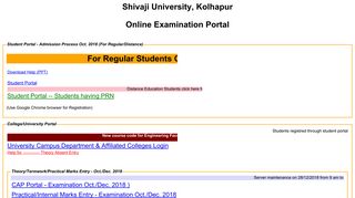 
                            1. Shivaji University - Online Portal