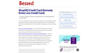 
                            7. ShopHQ Credit Card (formerly Evine Live Credit Card) - Bessed - Shophq Credit Card Portal